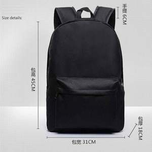 <b>Simple</b> Fashion College Daily Black Back Pack Nylon Oxford Teenage School Bag <b>Backpack</b> With Custom Logo - Product Image 2