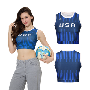 Nouveautés Hauts de football pour femmes équipe nationale USA Football à la mode sans manches haut court Original mode Streetwear Jersey fille - Product Image 1