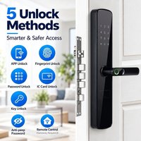 Kunci Pintu Pintar Aluminium Alloy dengan Layar Sentuh Sidik Jari, Kontrol Aplikasi Tuya Ttlock, WIFI Pabrikan Asli