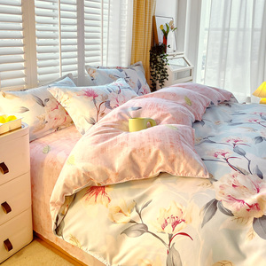 Ensemble de literie de luxe en microfibre 100% polyester, 4 pièces, motif floral moderne, doux, textiles <span class=keywords><strong>King</strong></span> Size pour la maison et les hôtels, vente en gros - Product Image 6