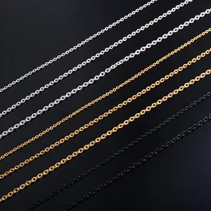Collier Rolo en Acier Inoxydable pour Femme et Homme, Chaîne Câble Maillons O, Ras-de-cou, Accessoire Bijou DIY, Cadeau pour Elle - Product Image 1