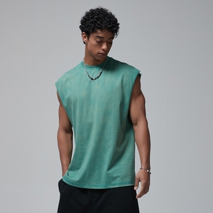 Camiseta Deportiva sin Mangas para Hombre <span class=keywords><strong>Rabal</strong></span>, Verano, Alta Calidad, Lavado Ácido, Logotipo en Relieve, Decoración con Botones Personalizada OEM, Ajuste Cómodo - Product Image 3
