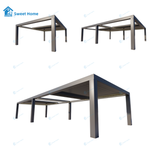 Pérgola Bioclimática Motorizada Moderna Sweet Home, Plegable y Retráctil, Estructura de Aluminio Impermeable <span class=keywords><strong>para</strong></span> Área de Piscina, Casa de Verano - Product Image 6