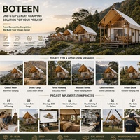 Tente de glamping de luxe BOTEEN en alliage d'aluminium pour une utilisation en hôtel-resort, abri extérieur écologique pour quatre saisons