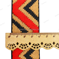 Vente en gros de ruban jacquard à motif géométrique triangulaire en imitation nylon et dacron, écologique, pour bagages, sacs pour femmes, sacs à main