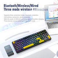 Keyboard Nirkabel RGB Tiga Mode Attack Shark X98 dengan Switch Blueberry, Tombol Berukir Samping, Layar yang Dapat Disesuaikan, untuk Gaming, Kantor, dan PC