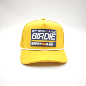 Pristine Oxford Sporty 5 Panel Solid <b>Waterproof</b> Golf Cap Custom Silicone Logo Low MOQ OEM Laser Perforated Flexible Production - Product Image 5