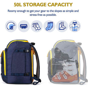 Mochila Impermeable para Botas de Esquí y Snowboard, Disponible en Varios Tamaños (50L/70L), con Compartimentos para Casco, Esquís y Accesorios - Product Image 4