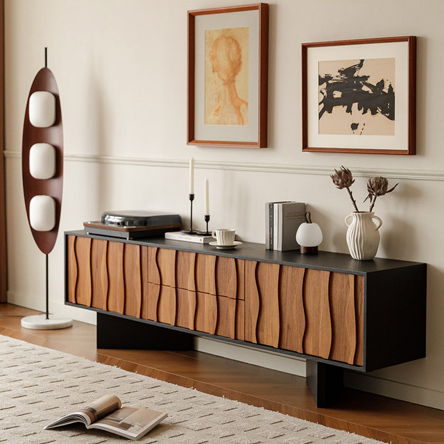 Midcentury Solid Wood Storage Midcentury Modern Nordic Style Living Room Dining TV Walnut High End Home Hotel Furniture