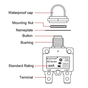 KUO <span class=keywords><strong>YUH</strong></span> 88 BMR 25A serie restorable interruptor de corriente protector de interruptor con restablecimiento Manual disyuntor - Product Image 5