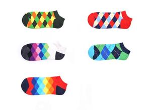 <span class=keywords><strong>Calcetines</strong></span> Invisibles para Hombre con Diseño de Puntos de Colores y Argyle, <span class=keywords><strong>Calcetines</strong></span> de Tobillo Bajos con Bloques de Color a la Moda, <span class=keywords><strong>Calcetines</strong></span> Casuales Antideslizantes OEM Personalizados - Product Image 2