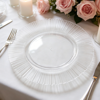 Assiettes de présentation rondes transparentes en acrylique de 13 pouces pour décoration de table de mariage, événements et fêtes