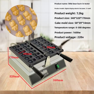 เครื่องทำวาฟเฟิลรูปแมวลายการ์ตูนน่ารักเครื่องอบเค้กมัฟฟินแม่<span class=keywords><strong>พ</strong></span>ิม<span class=keywords><strong>พ</strong></span>์เหล็กวาฟเฟิลรูปการ์ตูนสำหรับเชิงพาณิชย์ - Product Image 6