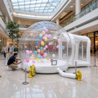 Château gonflable transparent en PVC pour centre commercial, aire de jeux intérieure avec piscine à balles pour événements