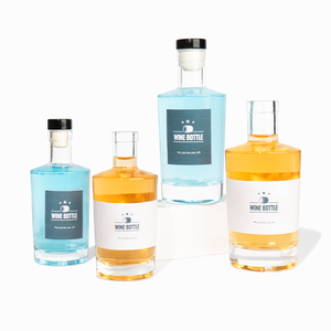 Hot Seller 200ml <strong>375ml</strong> Round Clear Whiskey Glass Vodka Bottle with Cork for Liquor - Product Image 1