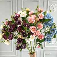 Bouquet de fleurs artificielles Luckygoods, fausses fleurs, tiges florales mélangées, décoration de mariage, décoration de la maison, centre de table