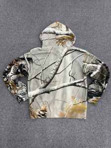 Sweat à capuche unisexe oversize streetwear en coton épais 380 g/m² avec imprimé neige, épaules tombantes, pull décontracté pour hommes - Product Image 4