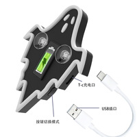 Lampe d'ambiance LED solaire USB en forme de fantôme pour voiture, avec ventouse, pour vitre arrière, clignotante, de signalisation et de décoration automobile
