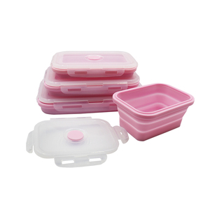 Eco-Friendly 4pcs/set <strong>Collapsible</strong> Silicone Lunch <strong>Box</strong> Container Portable Microwave Home Kitchen Food <strong>Storage</strong> Bento <strong>Box</strong> - Product Image 4