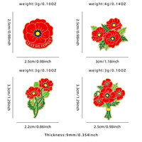 Broches XR en gros, épingles personnalisées en émail, broches de mode, broche fleur de souvenir coquelicot, en vrac, badges de revers en métal pour femmes