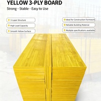 Panneau de coffrage jaune 3 plis E0, 500x2500mm, design moderne, placage de sapin, 21mm 27mm, étanche, pour première qualité