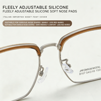 8107 Design extrapolant qui ne couvre pas le visage. Montures de lunettes tendance légères unisexes à monture complète
