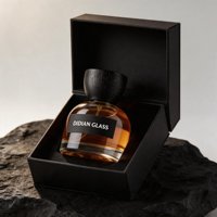 Flacon de parfum en verre ambré dégradé rond de 50 ml, 30 ml, 100 ml avec emballage boîte et couvercle en bois – Contenant de parfum en verre – Offre Spéciale