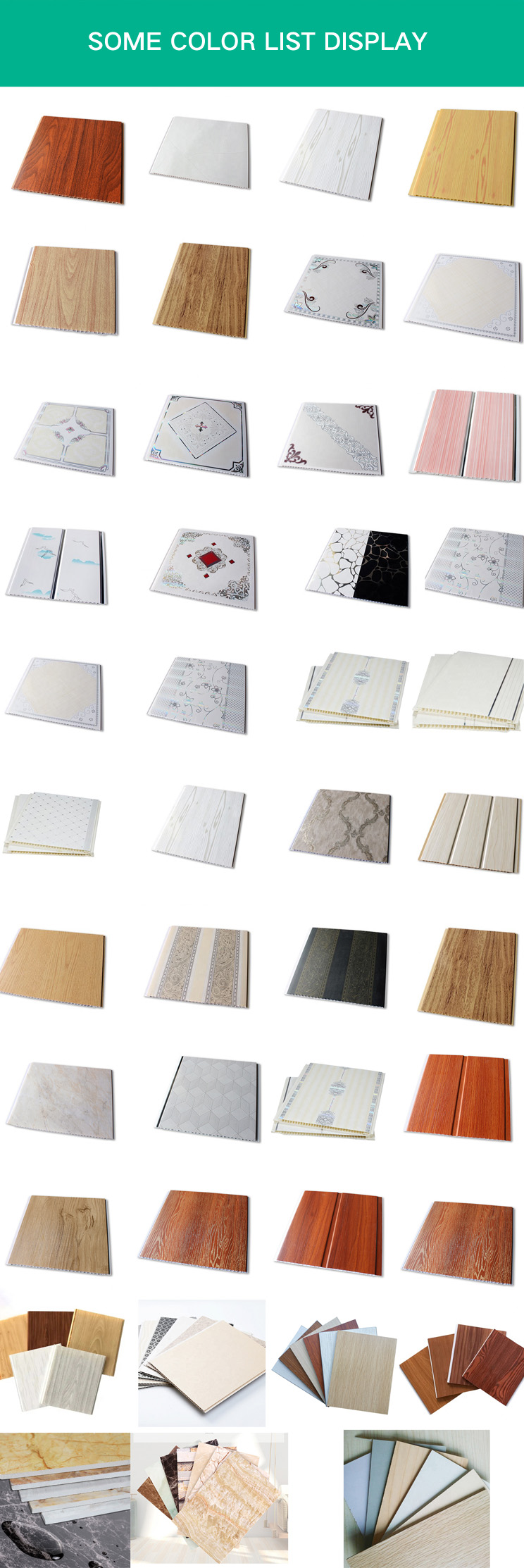 new design waterproof moisture-proof suspended  PVC ceiling panels tiles PVC wall cladding