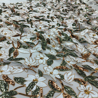 Nouveau tissu brodé de sequins magnolia multicolores de qualité supérieure, parfait pour les robes et les robes de soirée pour femmes
