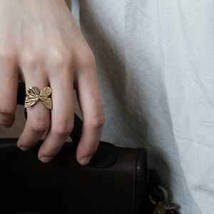 Bague papillon volant en argent S925 pour femme, réglable, faite à la main, style artistique dynamique, bijou de doigt romantique - Product Image 4