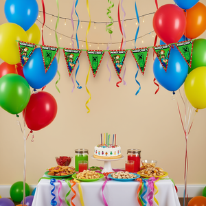 Guirlande Minecraft jetable pour fête d'anniversaire, 2,3 m, forme triangulaire, 4 couleurs, décorations suspendues imprimées numériquement, lot de 2 - Product Image 2