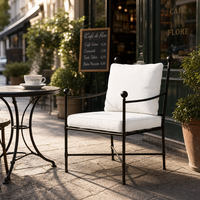 Coussin de chaise de patio anti-UV, résistant à l'eau, séchage rapide, respirant, en mousse, avec housse zippée à nouer, couleur crème, lot de 2 pour l'extérieur