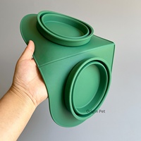 Nouveauté : Bol double en silicone imperméable pour animaux de compagnie, pliable, antidérapant, pour chien et chat, ensemble de bols pour nourriture et eau