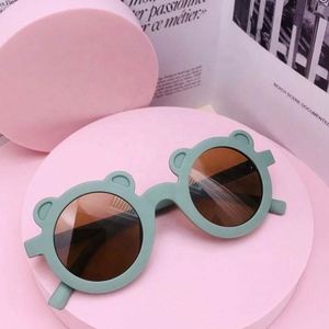 Newest Lovely Hot Selling <b>Cute</b> Boys Girls Children Sunglasses <b>Bear</b> Shaped Frame Sunglasses UV400 Round Kid Sunglasses 2021 - Product Image 1