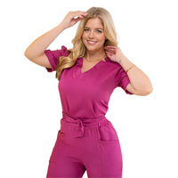 Ensemble d'uniformes médicaux pour femmes en tissu Dobby fin, confortable et respirant, fourniture ODM pour salons de beauté, centres de maternité, cliniques dentaires