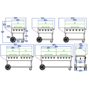 <span class=keywords><strong>Grill</strong></span> extérieur commercial en acier inoxydable 304 de qualité supérieure, 6 brûleurs, type chariot portable, gaz NG/LP pour la restauration, les événements - Product Image 6