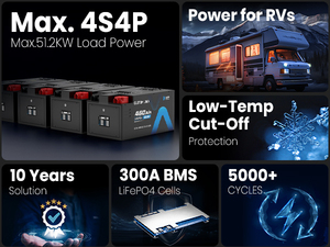 欧盟库存12V锂电池300ah 460ah 560ah 600ah 12.8v Lifepo4蓝牙电池适用于房车太阳能离网空调 - Product Image 3