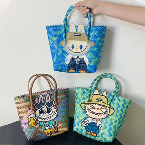 Bolsos De Mujer, <span class=keywords><strong>bolso</strong></span> Vintage hecho a mano, tejido De bambú, verano, <span class=keywords><strong>bolso</strong></span> De playa para mujer, <span class=keywords><strong>bolso</strong></span> De hombro De dibujos animados - Product Image 1