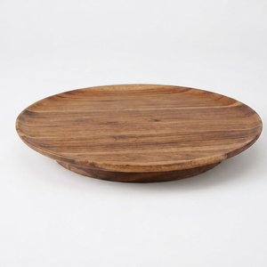 Round Wooden Lazy Susan Handmade Kitchen Platter <b>For</b> Food Presentation And Dining Table Use - Product Image 1