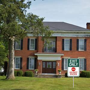 Exit Only Do Not Enter Sign No Entry 18 "X 12" With 35 "Long Metal Stakes With Stand Aluminium Outdoor Use Yard Business - Product Image 5