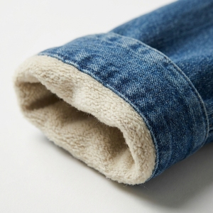Jeans de Mezclilla Stonewashed para Hombre, Corte Recto, Peso Medio, Pantalones Casuales con Dobladillo Acanalado para Uso Diario - Product Image 5