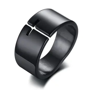 Ebay-Frontera e-comercio de joyería de los hombres de acero inoxidable anillos de fibra de carbono anillos inicial