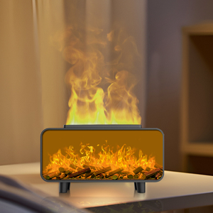 Chất lượng cao> 200ml trong nhà tinh dầu khuếch tán siêu âm USB nhựa hộ gia đình phòng ngủ không khí ánh sáng lò sưởi ngọn lửa - Product Image 1