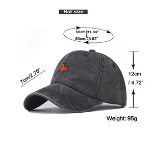Nouvelle Arrivée Casquette de Baseball <span class=keywords><strong>Femme</strong></span> Effet Délavé Fraise, Style Trucker Tendance pour l'Extérieur, Polyvalente et Réglable, Protection Solaire avec Broderie 3D - Product Image 5
