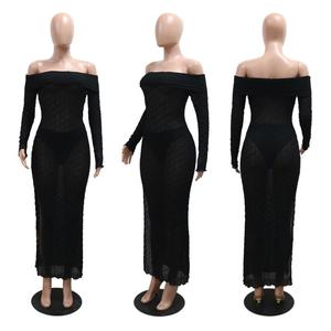 Abito seducente con spalle scoperte, trasparente, che esalta le curve, con design a cut-out, perfetto per le serate fuori. - Product Image 6