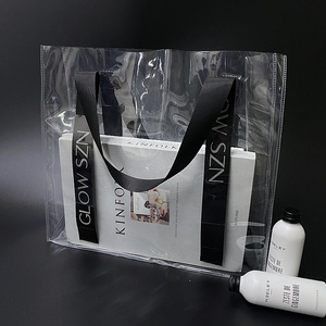 Large <b>Clear</b> 34*30cm PVC Transparent Shoulder Handbag <b>for</b> Women <b>Travel</b> Shopping Grocery <b>Bag</b> With Printing Logo - Product Image 1