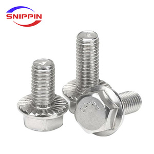 A2-70 304 스테인레스 스틸 육각 와셔 헤드 볼트 육각 톱니 형 플랜지 캡 나사 1/4-20 5/16-18 3/8-16 인치 나사 일반 마감 - Product Image 3