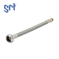 Tuyau d'alimentation en eau flexible tressé en acier inoxydable de 12'' 16'' 40 cm F1/2 pouce pour robinet de cuisine et de salle de bain