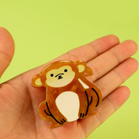 YJL Nouvelle conception, accessoire capillaire unique pour femme, pince à cheveux mignonne en forme de singe de dessin animé, pince à cheveux personnalisée en acétate