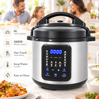 Cuisinière électrique à pression intelligente 6L 1000W en acier inoxydable avec minuterie, fonction mijoter, sauter et maintenir au chaud, vente en gros OEM